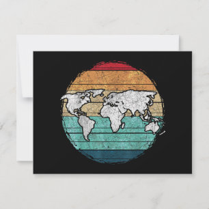 Retro-Weltkarte Dankeskarte
