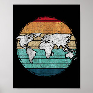 Retro-Weltkarte Poster