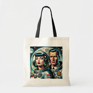 Retro Weltraum Astronauten Tragetasche