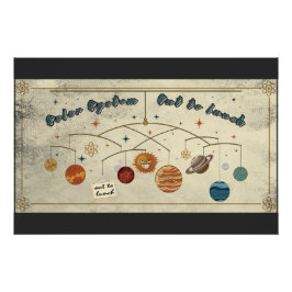 Retro-Weltraum-Design Sonnensystem ist zum Mittage Poster
