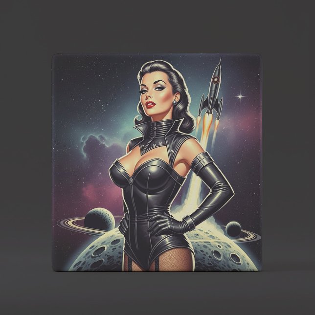Retro-Weltraum-Pin-up Fliese (Von Creator hochgeladen)