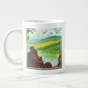 Retro-Weltraum-Reiseposter - Eine Mission zur Erfo Jumbo-Tasse