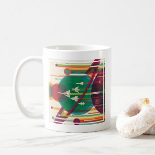 Retro-Weltraum-Reiseposter - Grand Tour Sonnensyst Kaffeetasse
