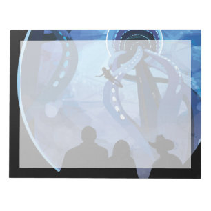 Retro-Weltraum-Reiseposter - Jupiters Mond Europa. Notizblock