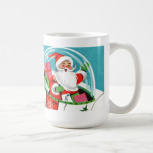 Retro Weltraum-Schlitten-Santa-Weihnachtsbecher (v Tasse