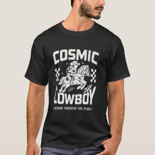 Retro Weltraum-Western-Ästhetik Vintage Sci-Fi Cow T-Shirt