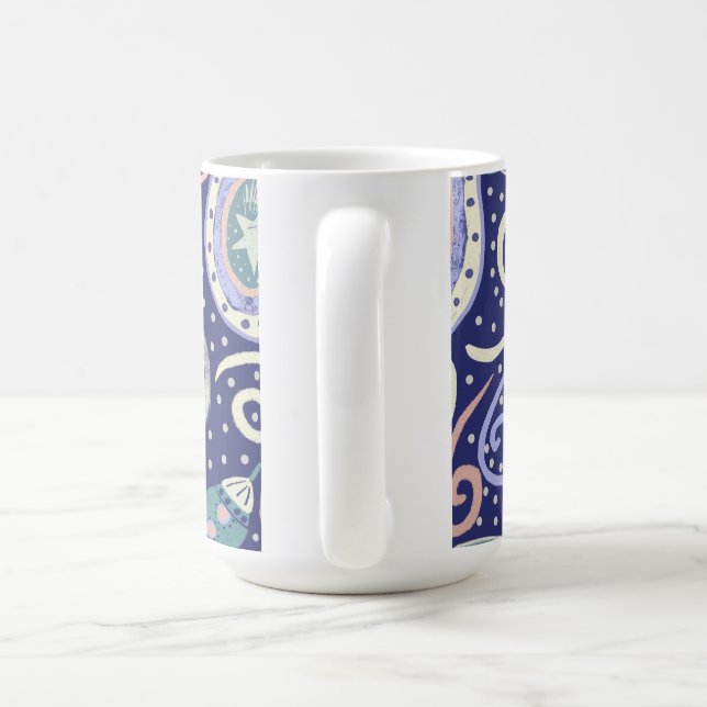 Retro Weltraumgalaxie-Design Kaffeetasse (Henkel)