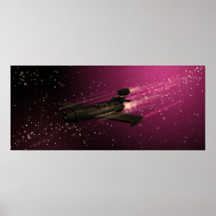 Retro-Weltraumkämpfer Poster