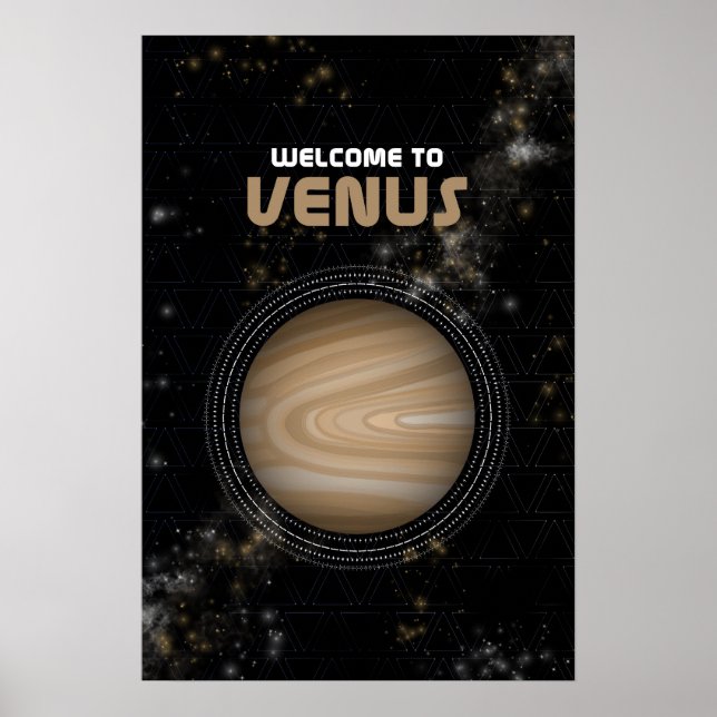 Retro Weltraumkunst mit Planet Venus Poster (Vorne)