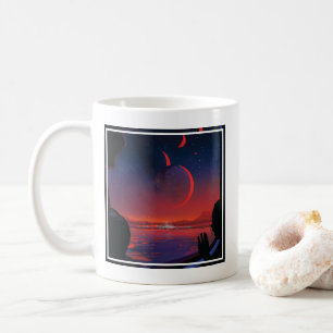 Retro-Weltraumplakat - Betrachter beobachten Trapp Kaffeetasse