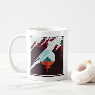 Retro-Weltraumplakat-Cassini-Mission zu Saturn Kaffeetasse