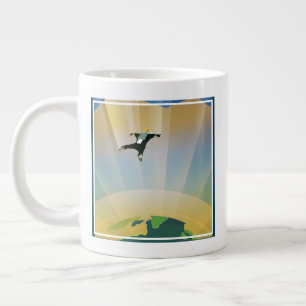 Retro Weltraumplakat - Die Schwerkraft einer Super Jumbo-Tasse
