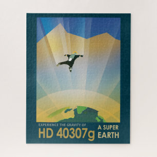 Retro Weltraumplakat - Die Schwerkraft einer Super Puzzle