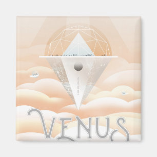 Retro-Weltraumplakat-Sternwarte im Sonnensystem Magnet