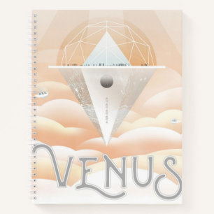 Retro Weltraumplakat-Sternwarte im Sonnensystem Notizbuch