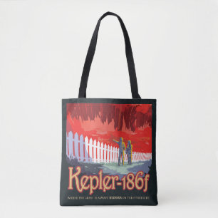 Retro-Weltraumplakat von Kepler-186f.