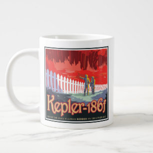 Retro-Weltraumplakat von Kepler-186f. Jumbo-Tasse