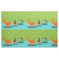 Retro Weltraumzeitalter-Miezekatze-Gewebe