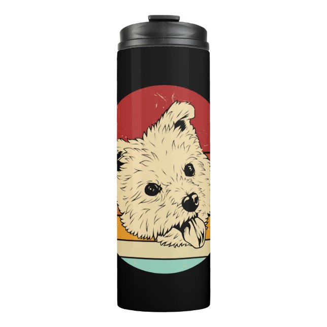 Retro West Highland Terrier Thermosbecher (Vorderseite)