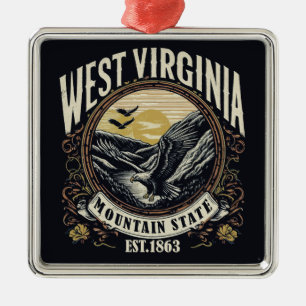 Retro West Virginia Ornament Aus Metall