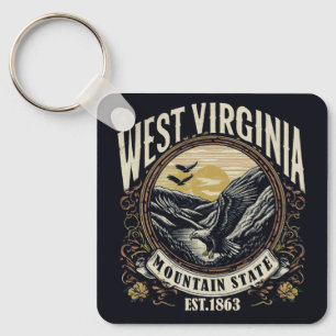 Retro West Virginia Schlüsselanhänger