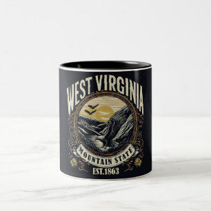 Retro West Virginia Zweifarbige Tasse
