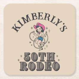 Retro Western 50. Rodeo Geburtstag Rechteckiger Pappuntersetzer