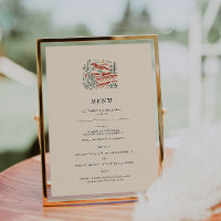 Retro Western Cactus Desert Wedding Menu