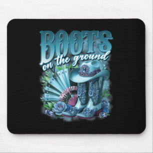 Retro Western Cowgirl Cowboy Linedance Stiefel auf Mousepad