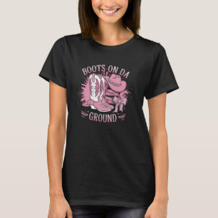 Retro Western Cowgirl Cowboy Linedance Stiefel auf T-Shirt