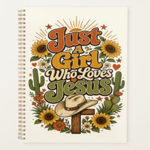 Retro-Western-Cowgirl-Sonnenblumen-Glaubens-Wochen Planer