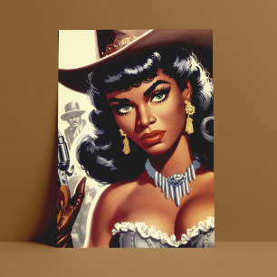 Retro Western Girl Postkarte