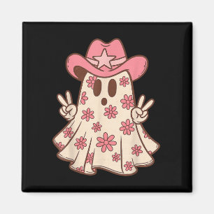 Retro Western Halloween Cowboy Cowgirl Ghost Boo P Magnet