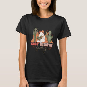 Retro Western Halloween Niedlich Ghost Fun Boot Sc T-Shirt