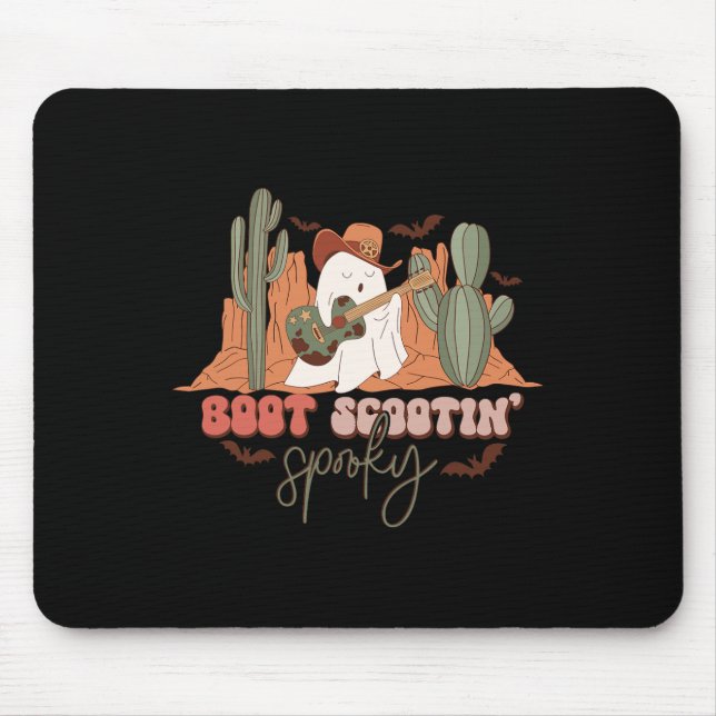 Retro Western Halloween Niedlich Ghost Funny Boot  Mousepad (Vorne)