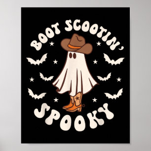 Retro Western Halloween Süßer Geist Lustiger Boot Poster