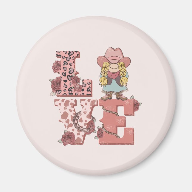 Retro-Western-Liebe Magnet (Vorne)