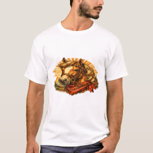 Retro-Western-Pferd-Bandana-T-Shirt – Vintage-Cowb T-Shirt
