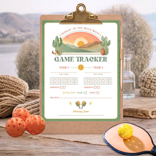 Retro Western Pickleball Game Tracker Sheet  Poster (Von Creator hochgeladen)