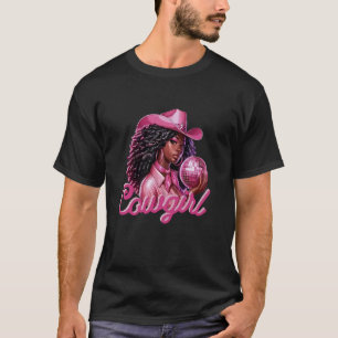 Retro-Western Schwarze Cowgirl Afroamerikanische F T-Shirt