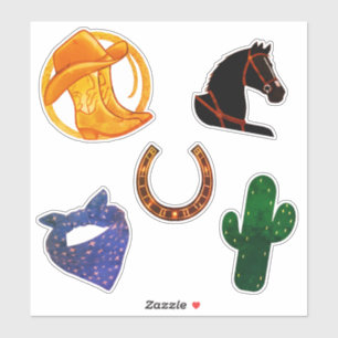 Retro Western Theme Party Cowboy Cowgirl Wild West Aufkleber