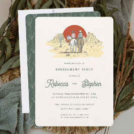 Retro-Western-Wüste | Boho Engagement Party Einladung