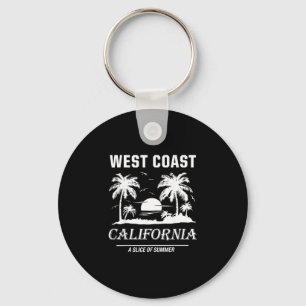 Retro-Westküste-Kalifornien-Strand-Sommer-Grafik Schlüsselanhänger