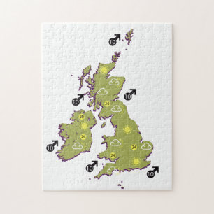 Retro-Wetterkarte der Britischen Inseln Puzzle