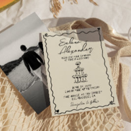 Retro Whimsical handgeschriebene Hochzeit Einladun Save The Date