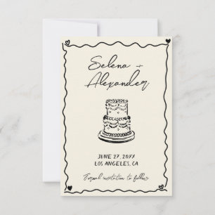 Retro Whimsical handgeschriebene Hochzeit Save The Date