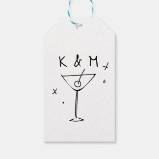 Retro Whimsical Martini Handgezeichnete individuel Geschenkanhänger