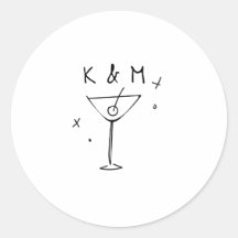 Retro Whimsical Martini Handgezeichnete individuel