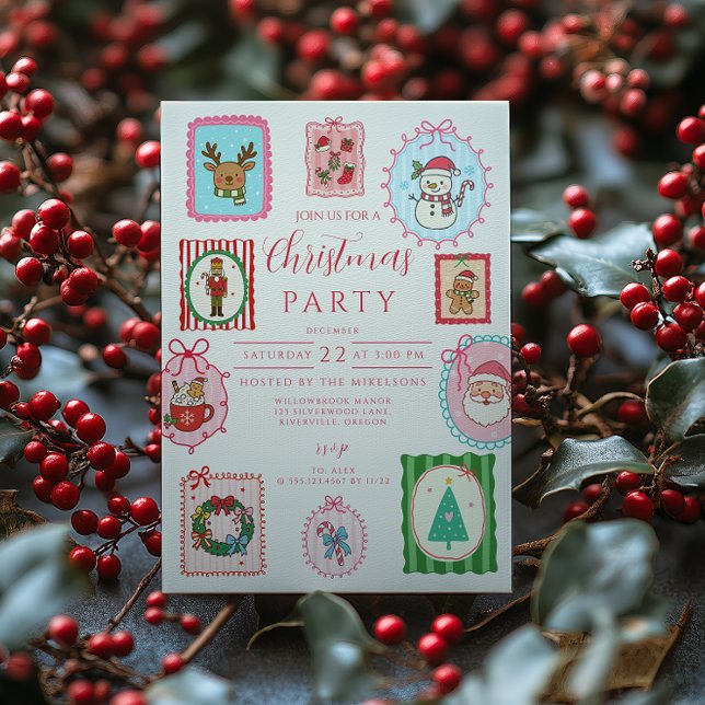 Retro-Whimsical-Weihnachten Einladung (Von Creator hochgeladen)