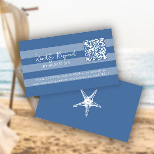 Retro-whimsische Sommer-Strand-QR-Code-Online-RSVP Begleitkarte